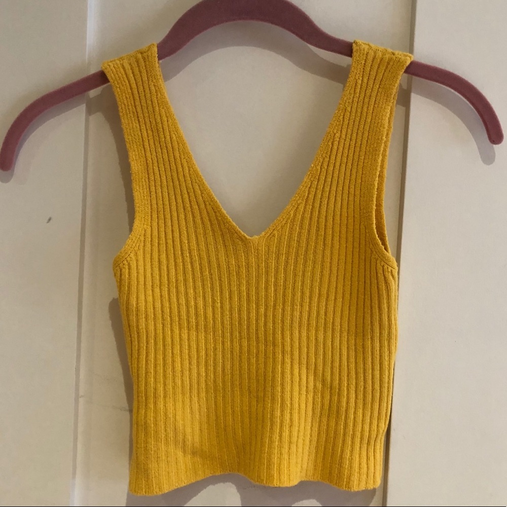 Brandy Melville knitted yellow tank top